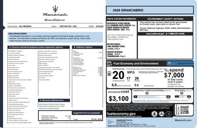 2026 Maserati GranCabrio Modena