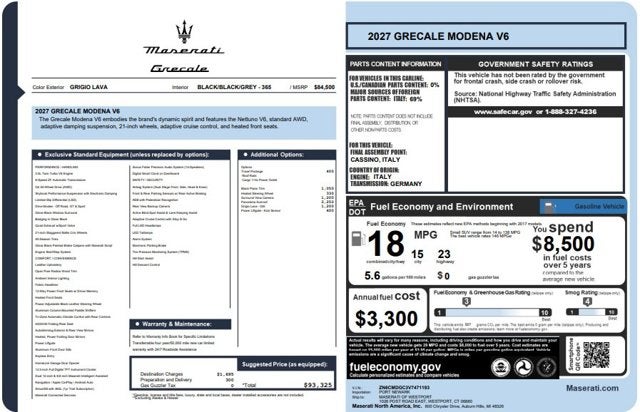 2027 Maserati Grecale Modena V6