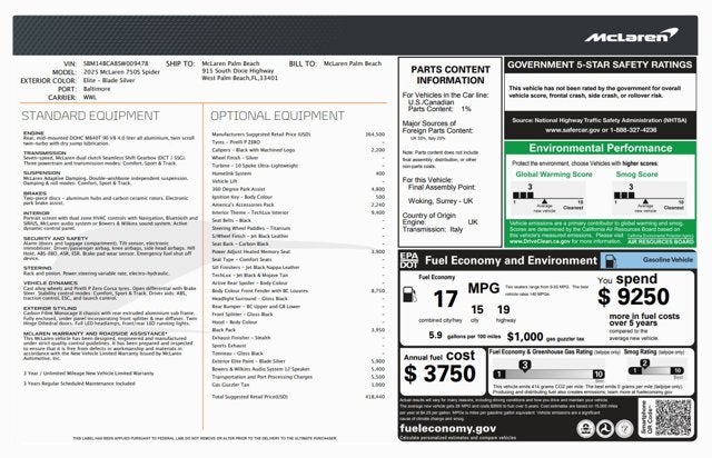 2025 McLaren 750S Spider TechLux