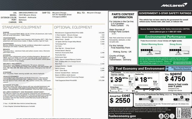 2024 McLaren Artura Performance
