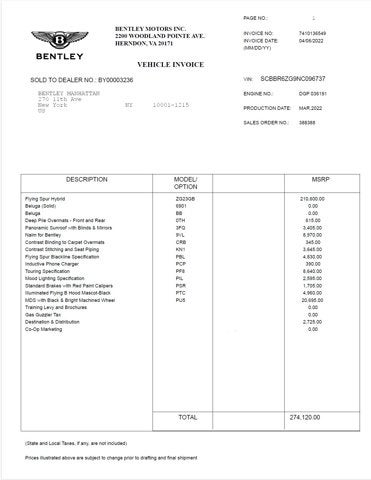 2022 Bentley Flying Spur Hybrid