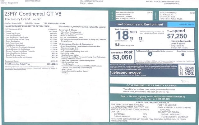 2023 Bentley Continental GT V8