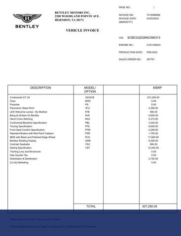 2022 Bentley Continental GT V8