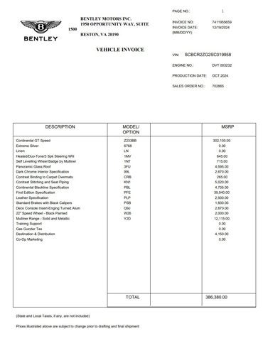 2025 Bentley Continental GT Speed