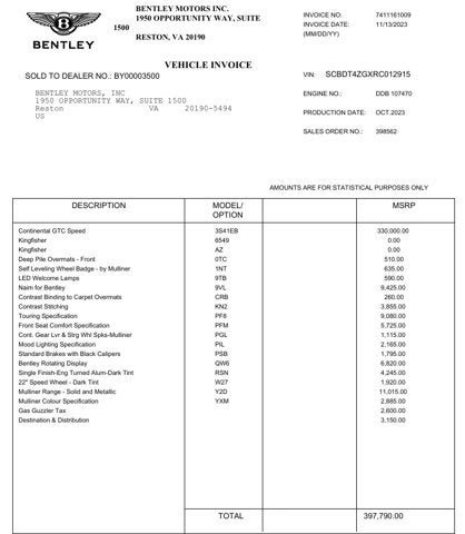 2024 Bentley Continental GTC Speed