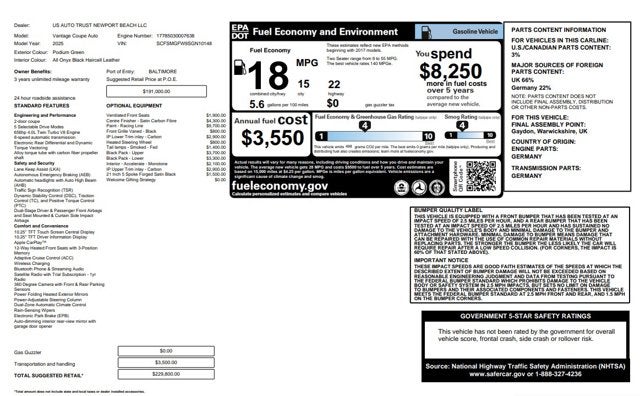 2025 Aston Martin Vantage Base