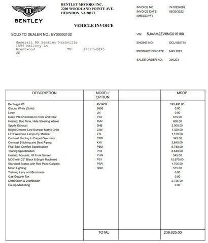 2022 Bentley Bentayga V8
