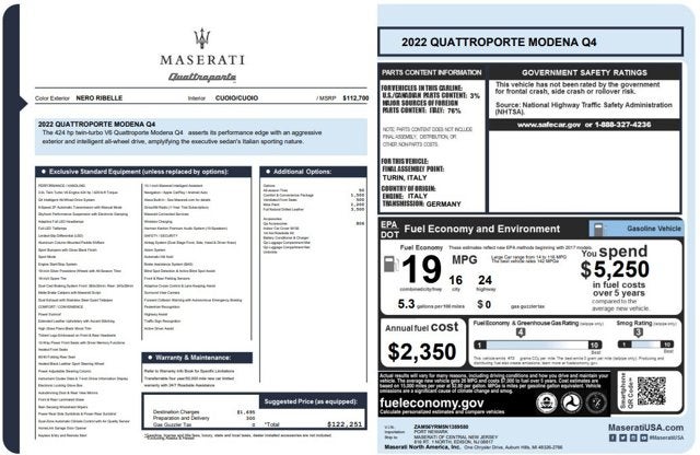 2022 Maserati Quattroporte Modena Q4