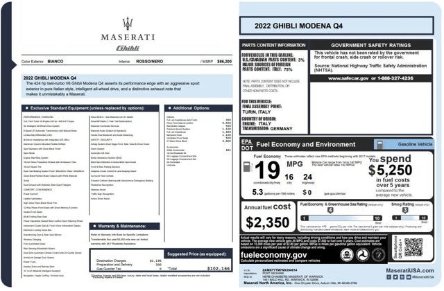 2022 Maserati Ghibli Modena Q4