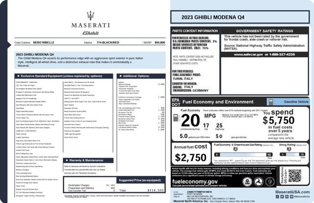 2023 Maserati Ghibli Modena Q4