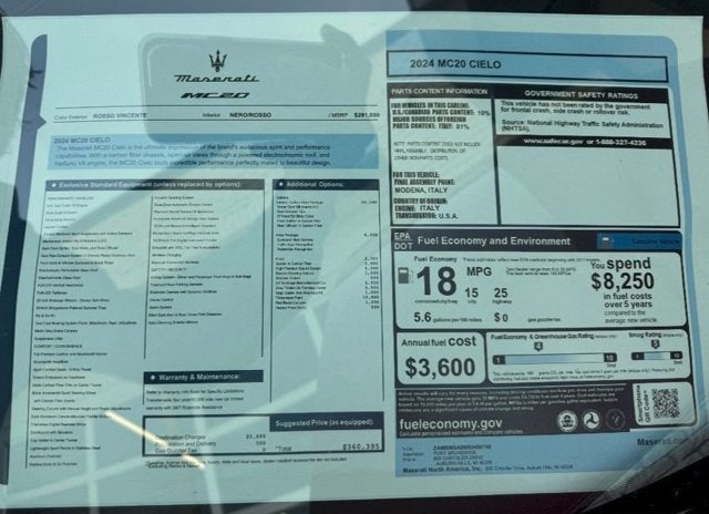 2024 Maserati MC20 Cielo Cielo