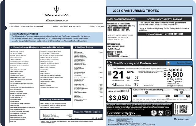 2024 Maserati GranTurismo Trofeo