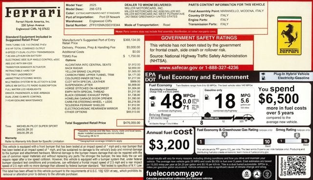 2025 Ferrari 296 GTS Base