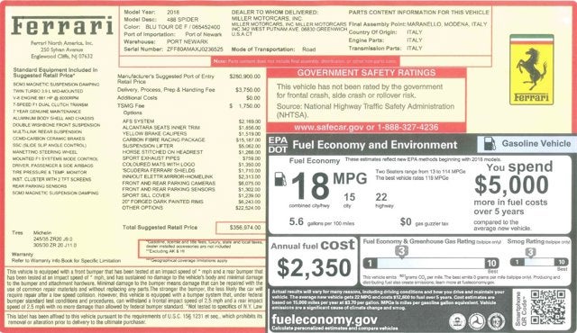 2018 Ferrari 488 Spider Base