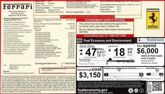 2025 Ferrari 296 GTB Base