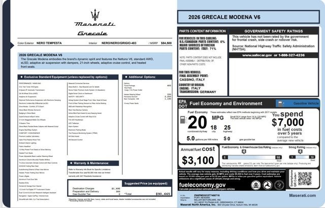 2026 Maserati Grecale Modena V6